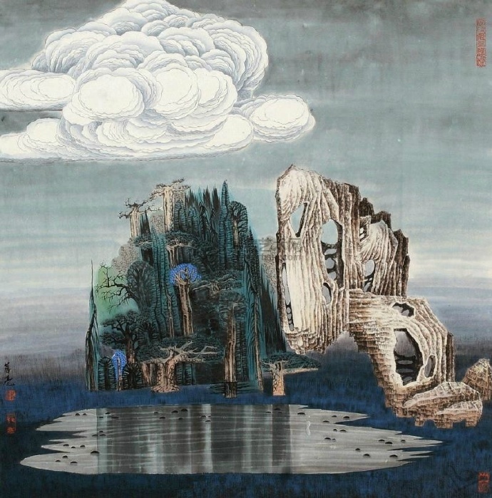 薛亮工笔山水画