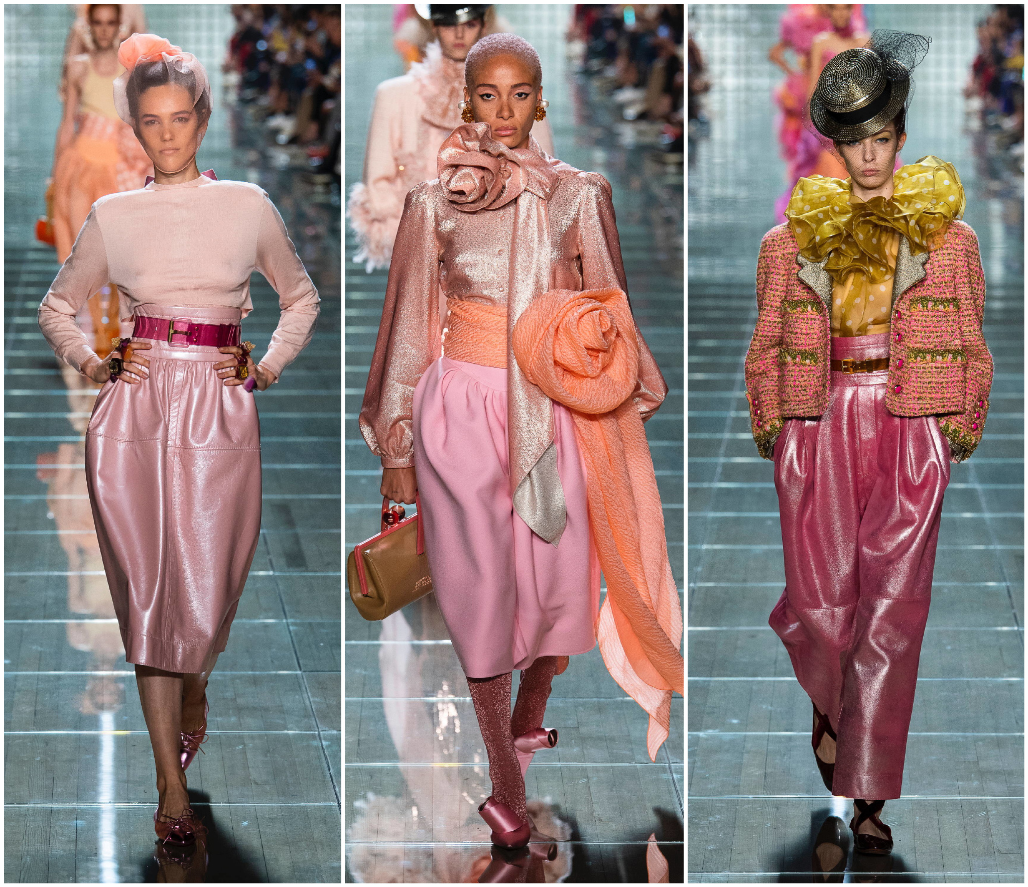 marc jacobs s/s 2019 | 宽肩大廓形西装/大荷叶边坠饰礼服/礼帽面纱