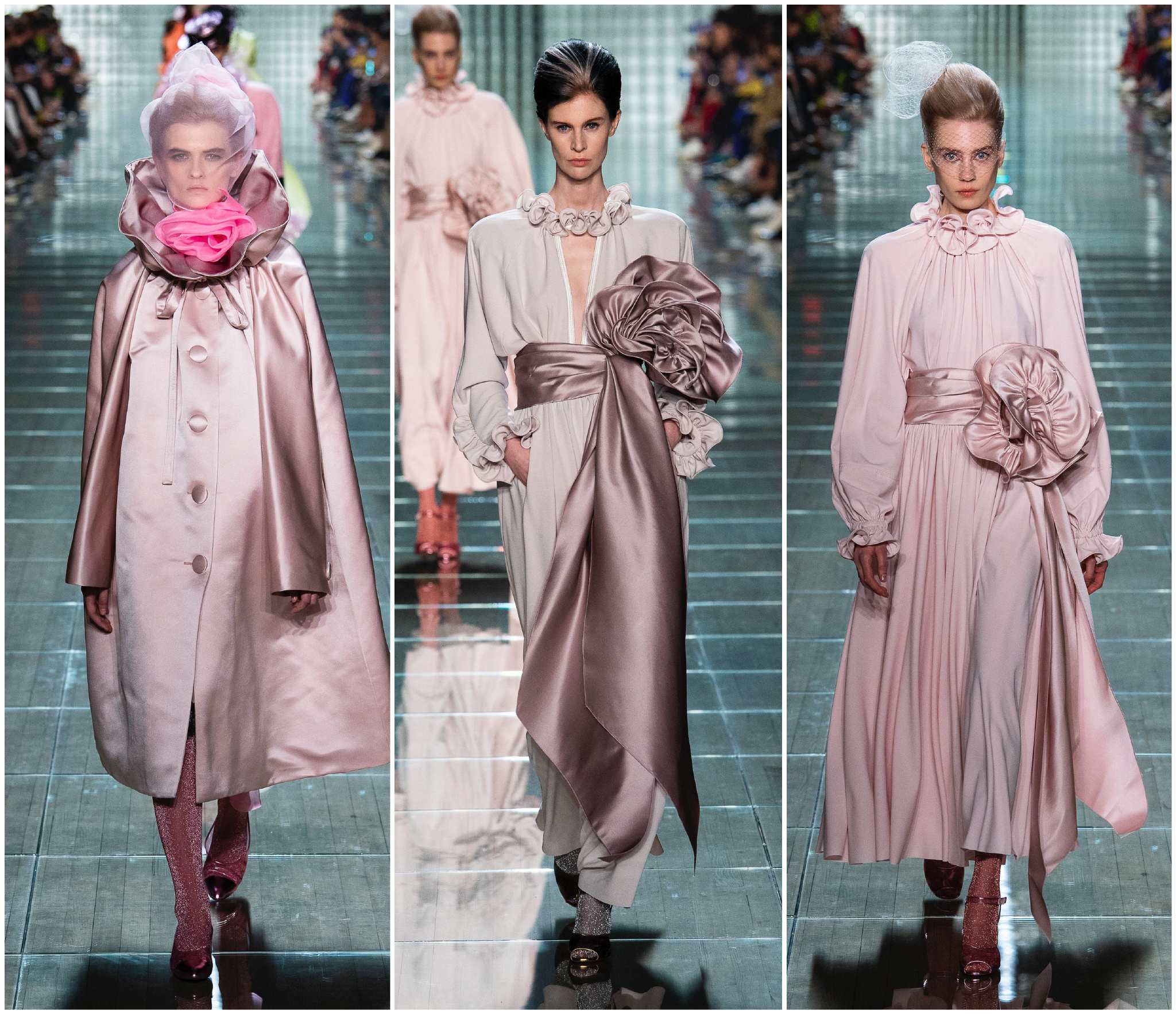 marc jacobs s/s 2019 | 宽肩大廓形西装/大荷叶边坠饰礼服/礼帽面纱