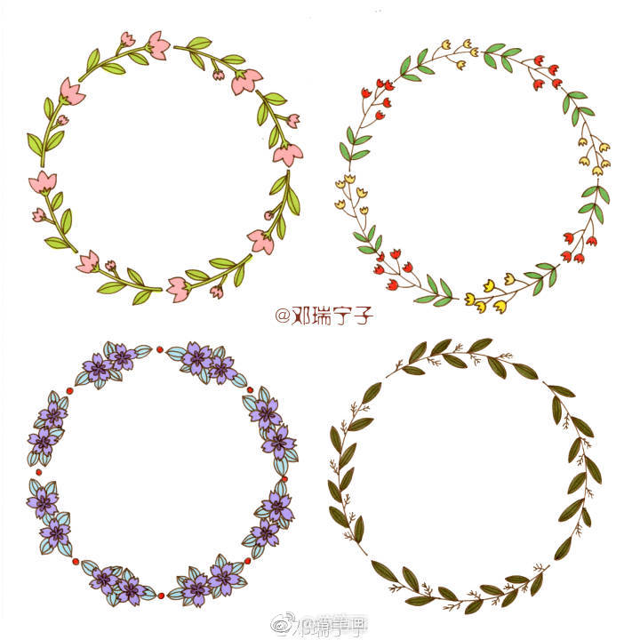 36个小清新手帐花环,手绘新技能get√(by: )
