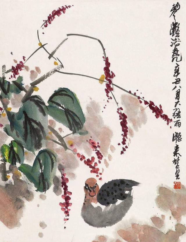 现代著名花鸟写意画家来楚生,精品国画作品欣赏!__财经头条