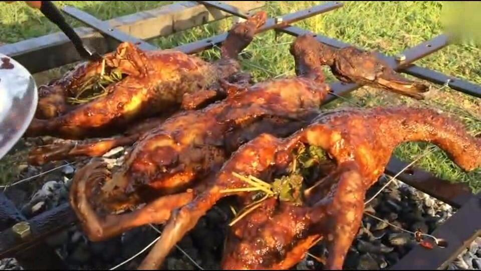 美食制作:野外制作烤鸭, 这是我见过最正宗的烤鸭