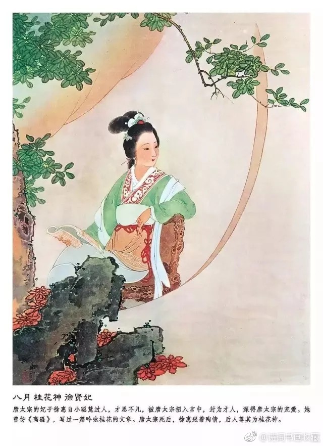 王叔晖工笔重彩十二花神欣赏