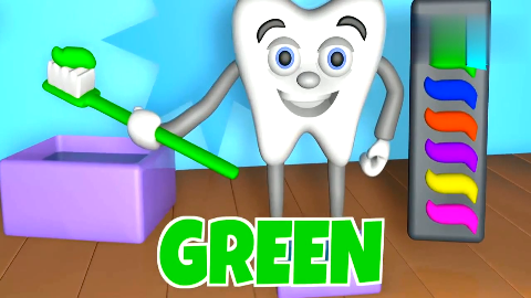 育儿英语启蒙早教,爱干净的小牙齿刷牙,用不同