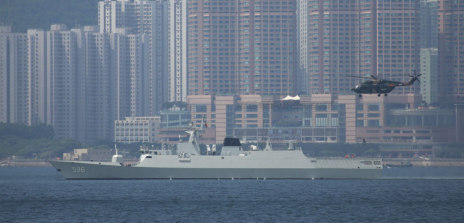 舷号596惠州舰中国海军建造056型主要用于近海防御,担负日常巡逻任务