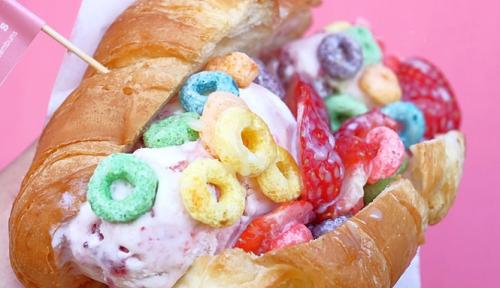 汉堡冰淇淋,充满少女心甜点,梦幻长相好美又好吃,夏天的美味