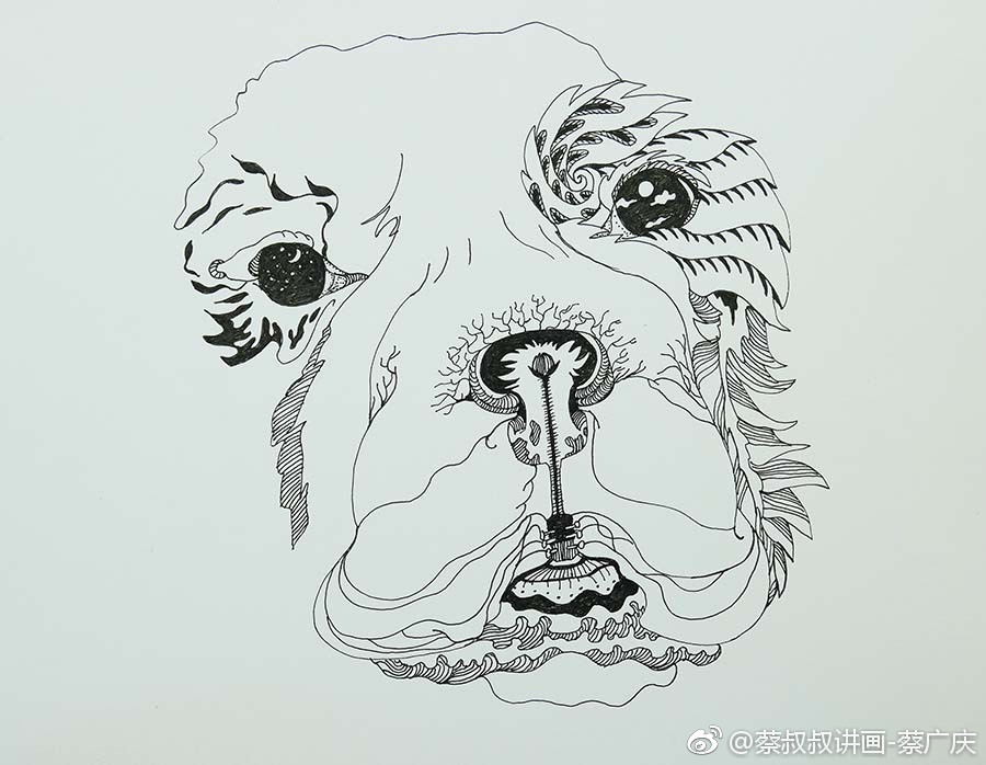 创意线描:狗联想