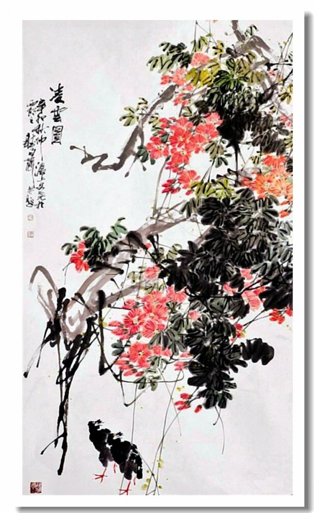 梁文尧大写意花鸟画