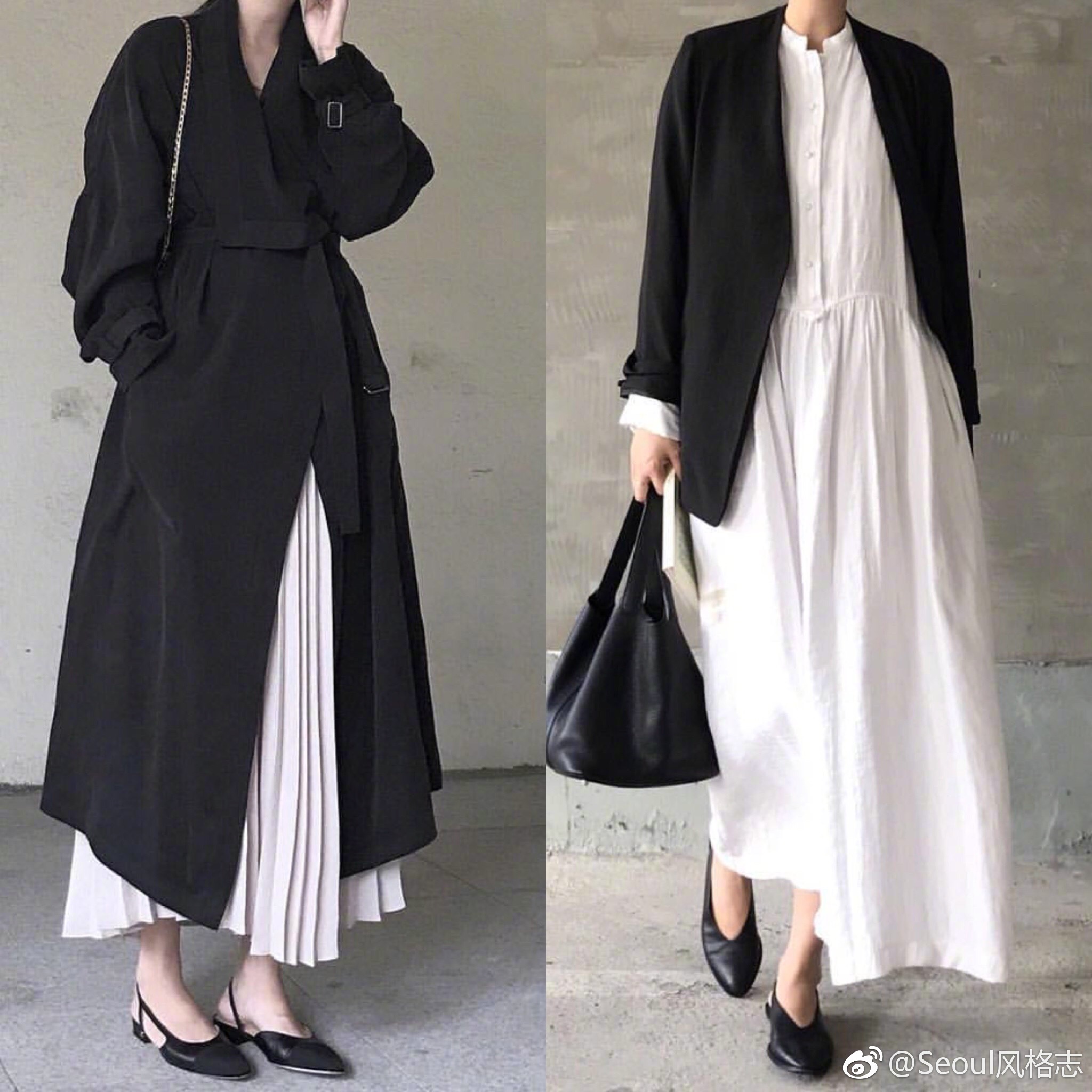 属于单色的无限魅力,简洁高级的秋季黑白穿搭.