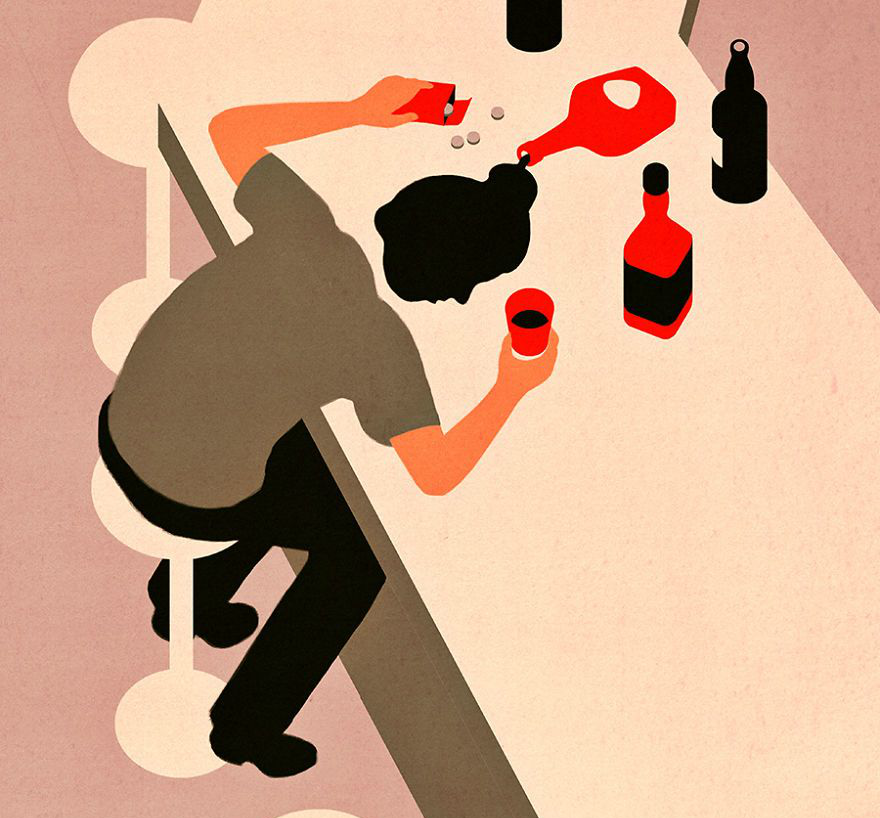 艺术家,用视觉悖论和隐喻手法,创作出发人深省的插画