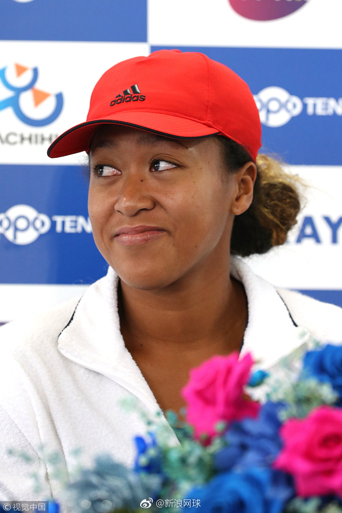 当红女球星大坂娜奥米出席东京泛太平洋公开赛赛前发布会