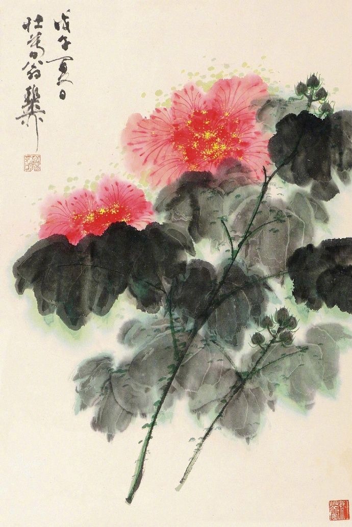 谢稚柳 · 笔下的芙蓉花