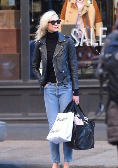 皮衣,皮鞋搭配出来的国际范