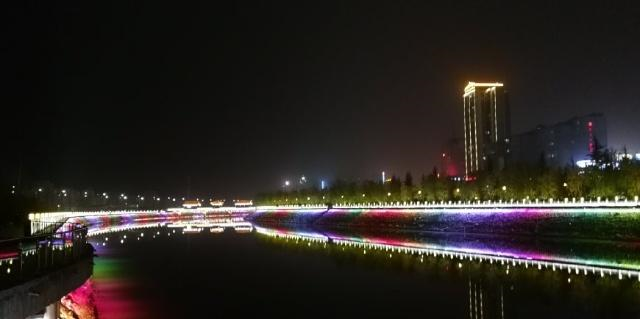 商洛市商州區,丹江河濱,公園夜景