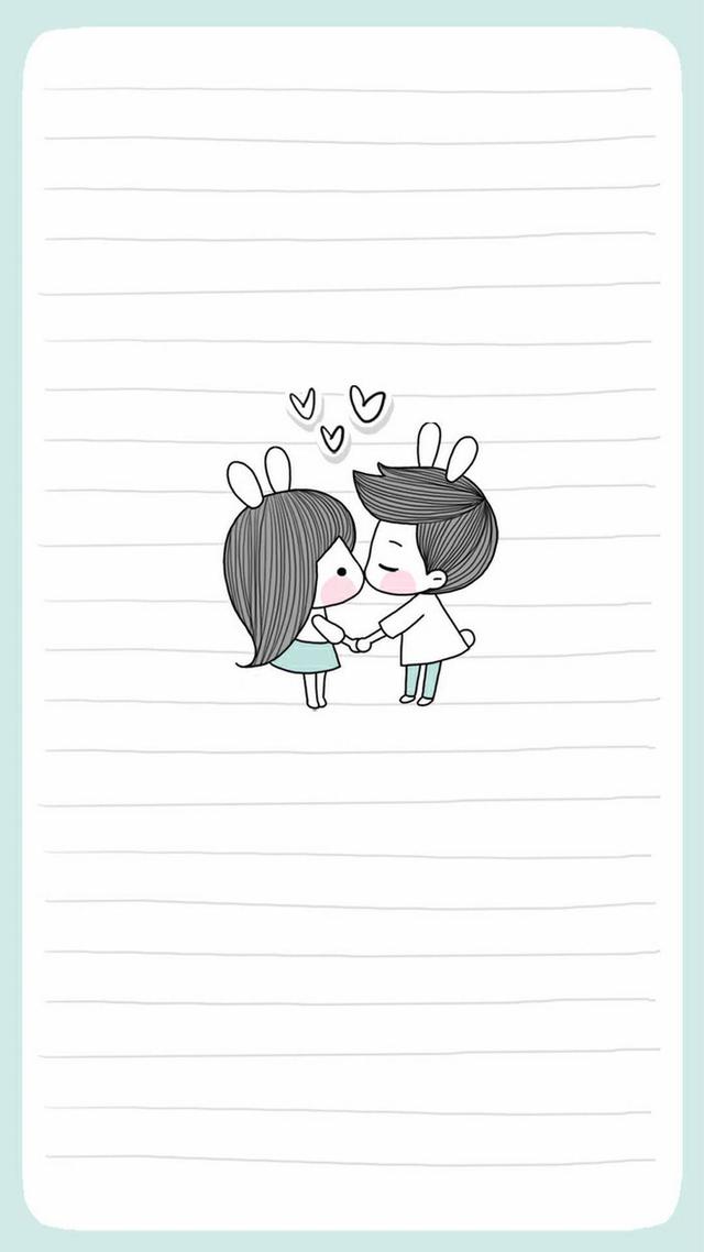 简约情侣插画壁纸
