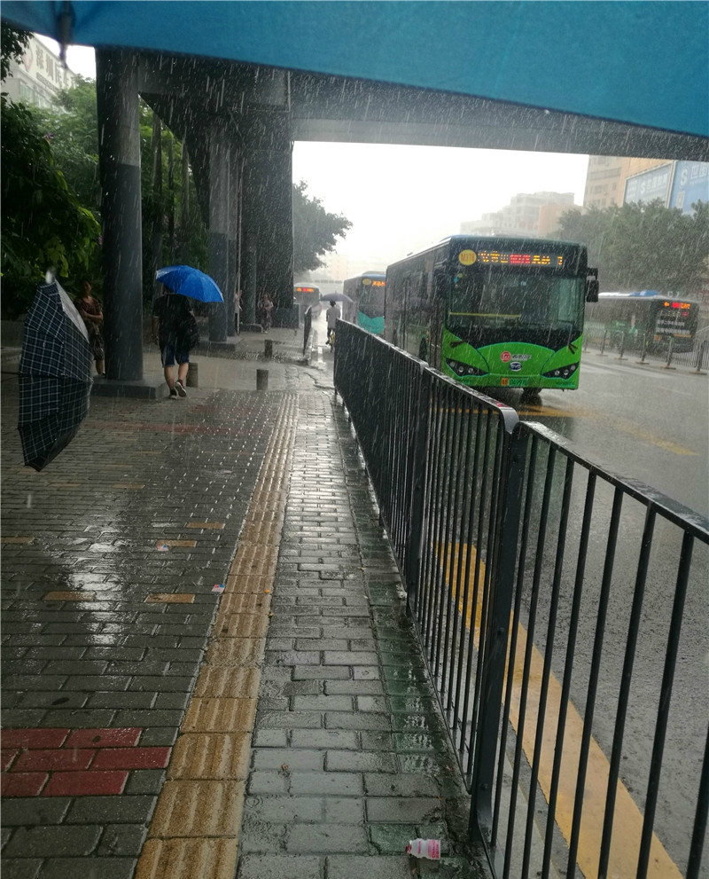 深圳半个多月还是雨雨雨,看一大早突然的暴雨上班路上