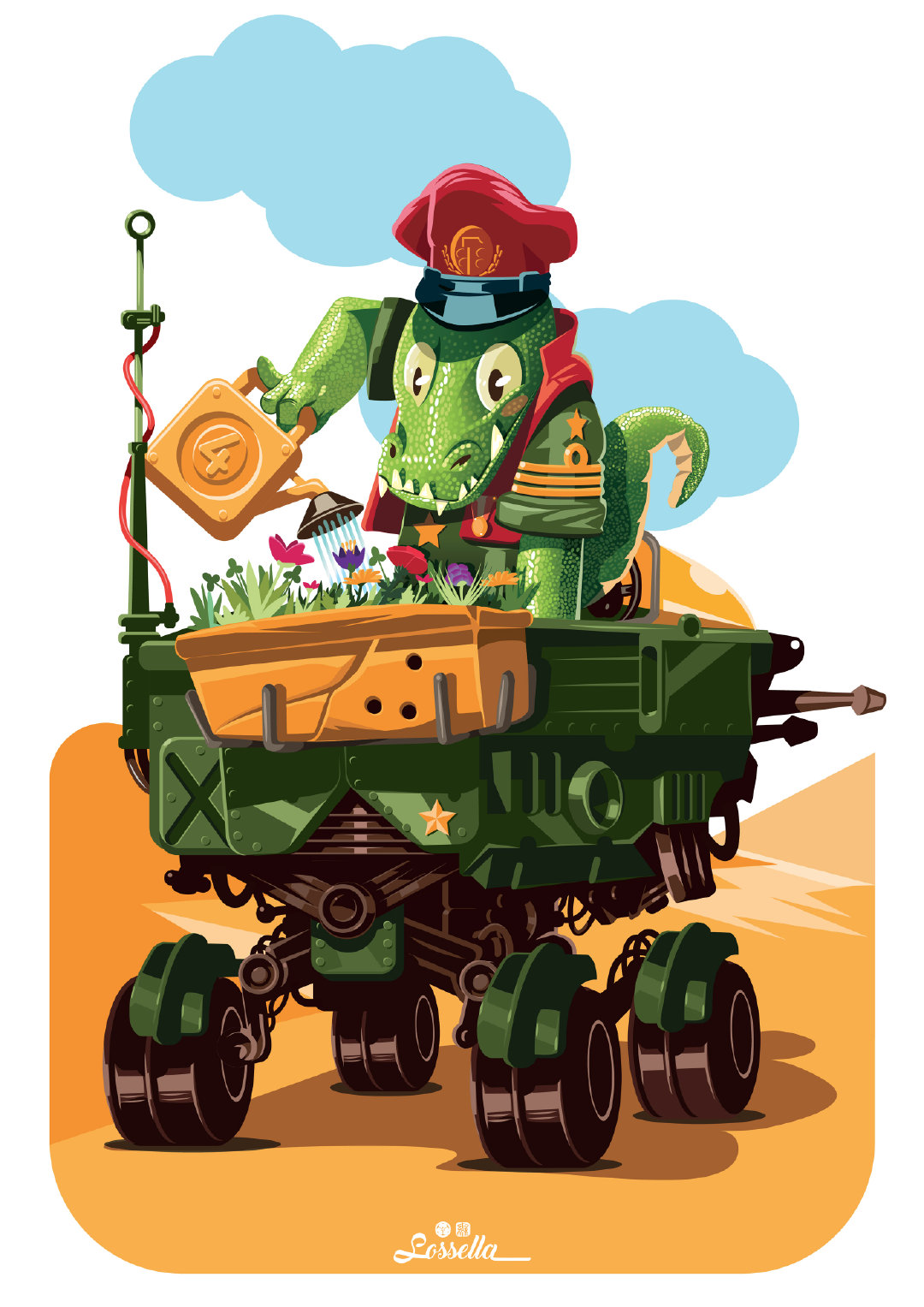 插画师 david sossella 热衷于绘制各种载具 小怪兽