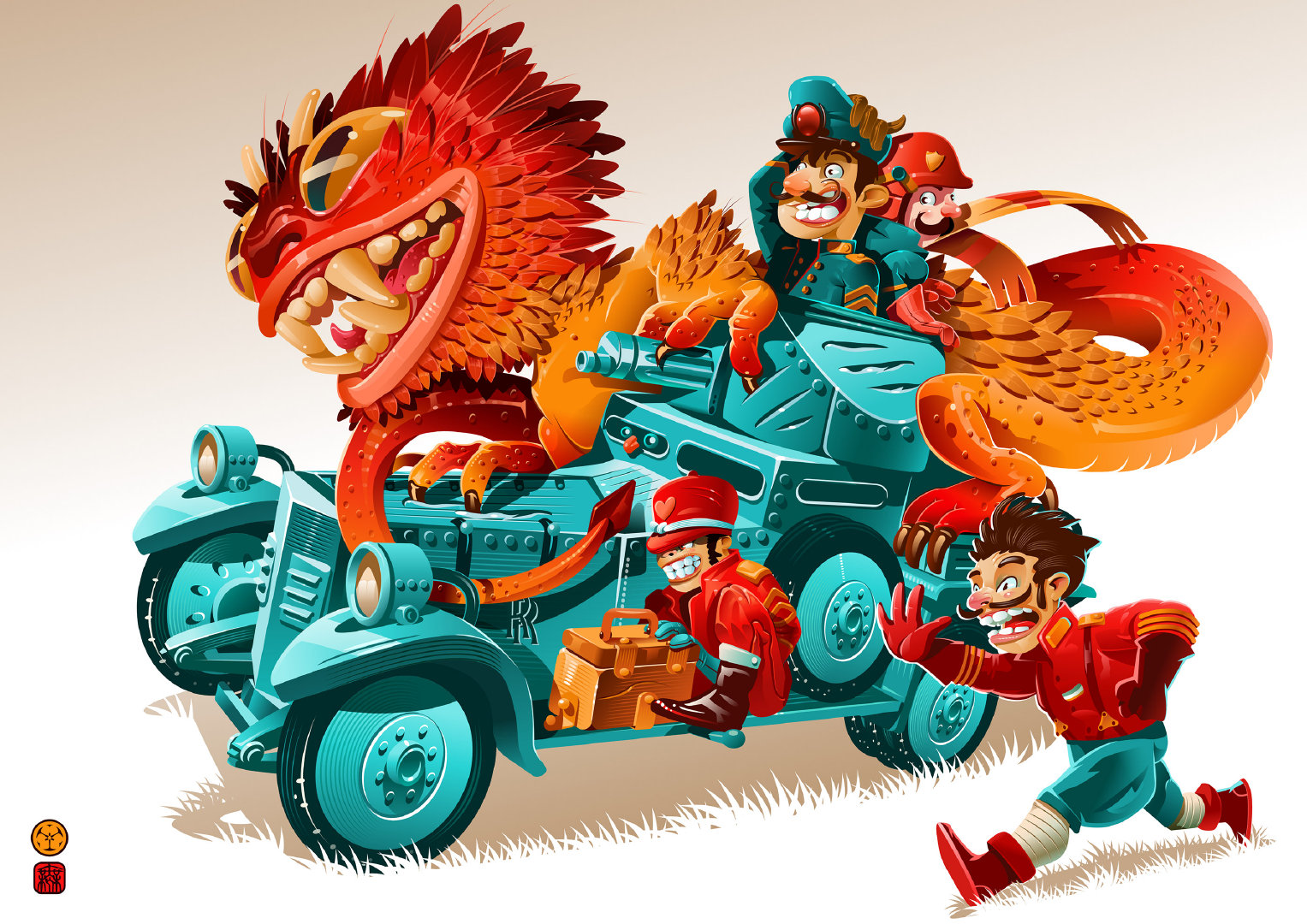 插画师 david sossella 热衷于绘制各种载具 小怪兽