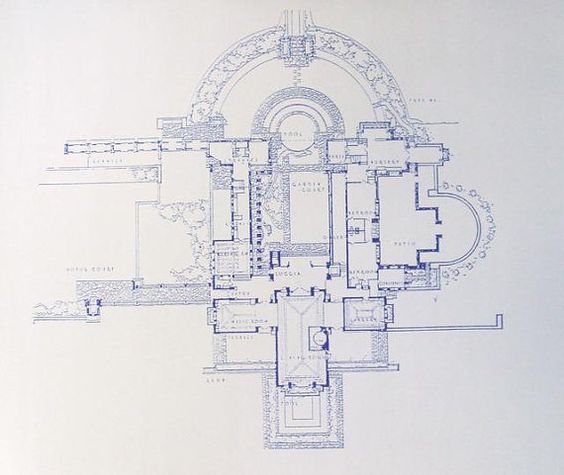 弗兰克劳埃德赖特建筑手绘蓝图