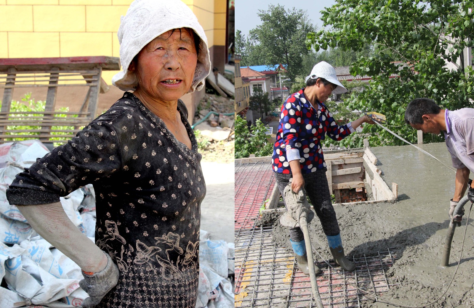 实拍农村工地上的母亲 让人看哭了