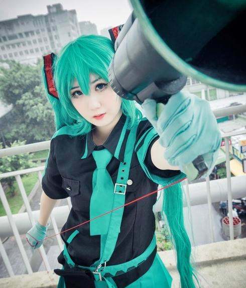 初音未来cosplay,间谍版初音很酷呀