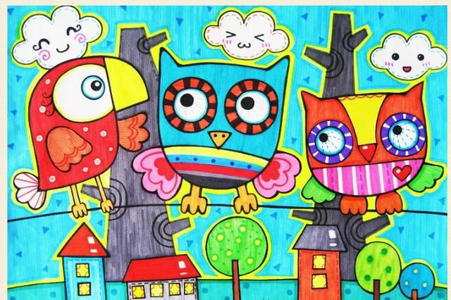 色彩鲜艳的儿童画一起跟宝宝学习吧欢迎您关注