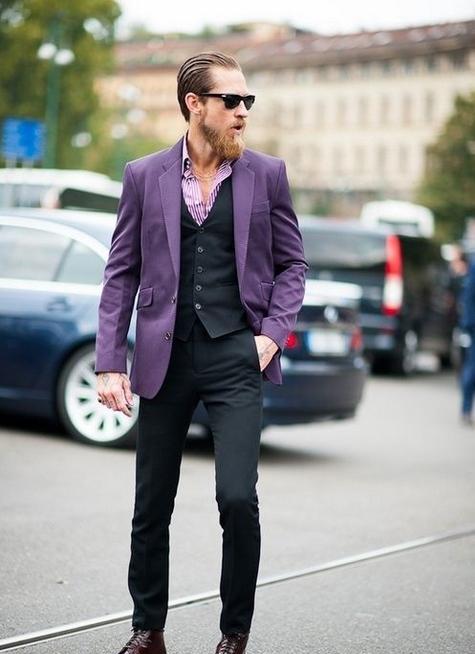 男士商务休闲西装一年四季的搭配