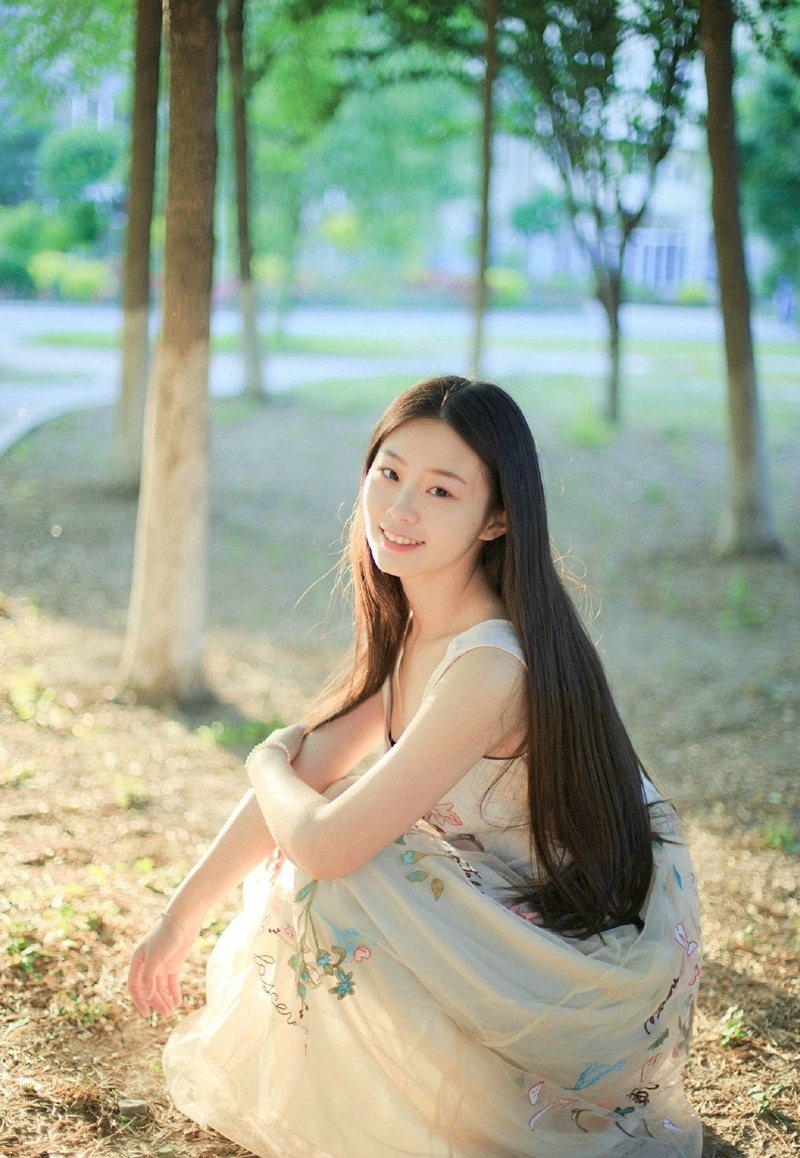 绿林内的柔美女神长裙森系清丽写真集