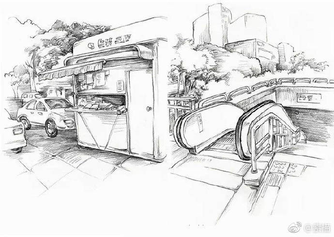 场景及常见物品速写素材