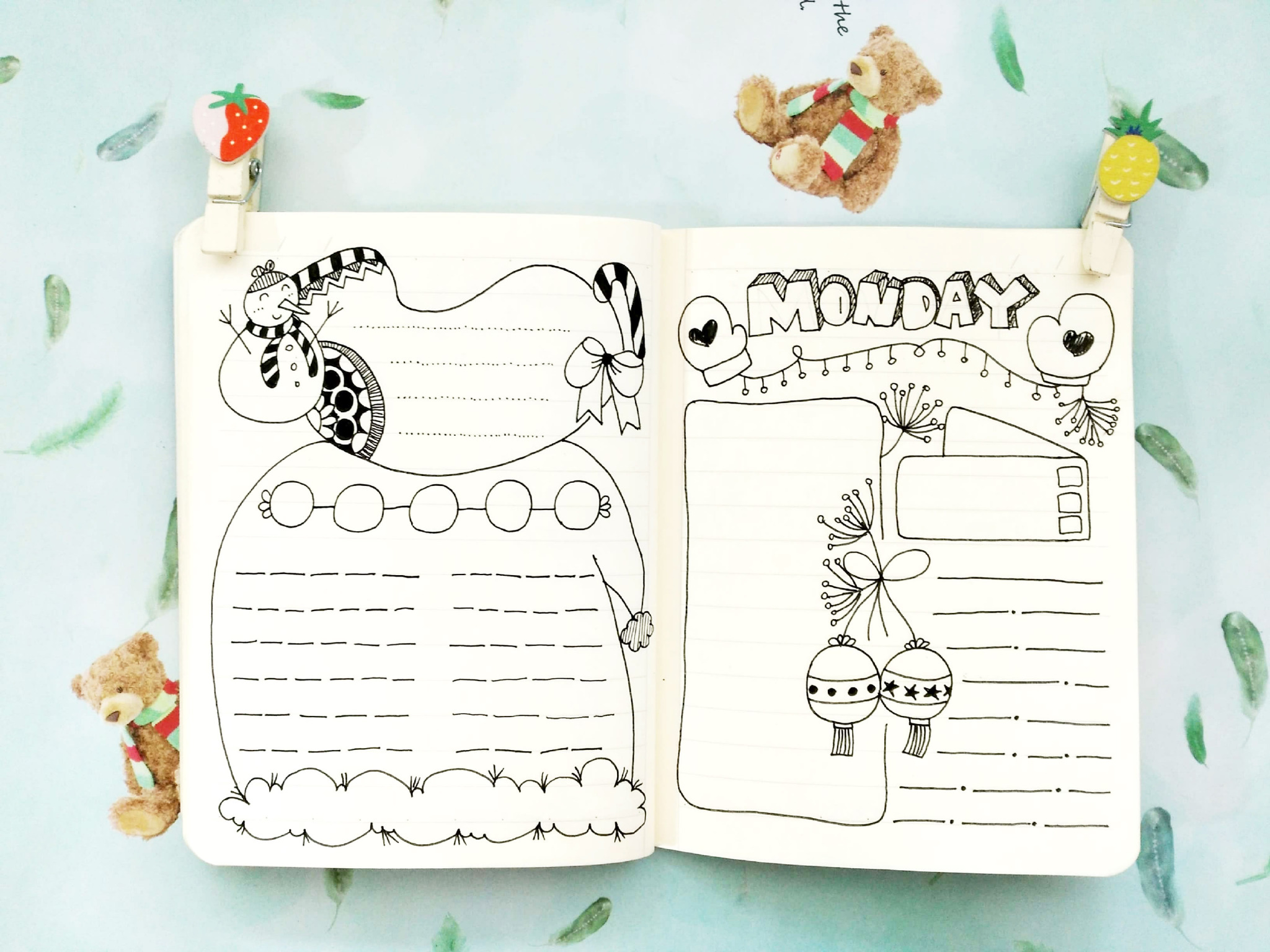 和铃铛子学简笔画以下是铃铛子手账的作品