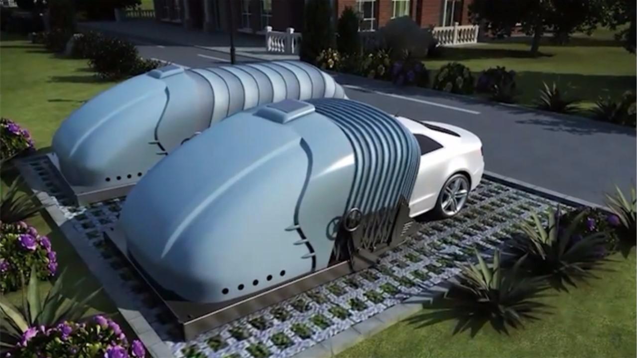 中国夫妇发明可折叠车库为爱车遮风挡雨一年能省多少保养费