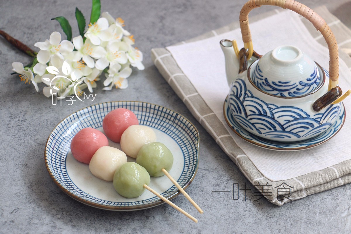 地道日本小吃,花见团子,做法太简单了,吃十几个都不过瘾