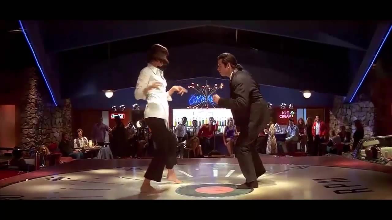 《低俗小说》经典跳舞片段,两位演员在拍的时候本来是按着编舞跳的