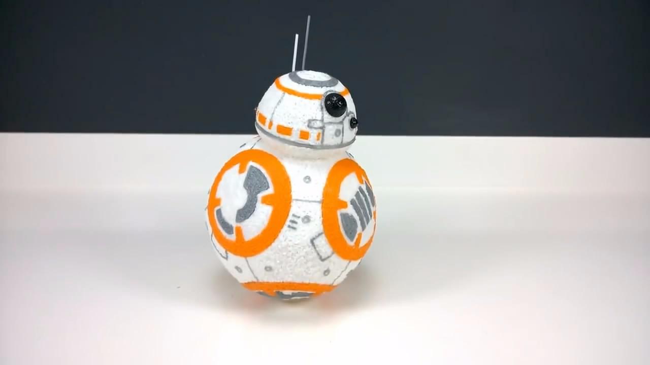 创意手工diy,教你制作电影星战中圆形机器人bb-8的方法
