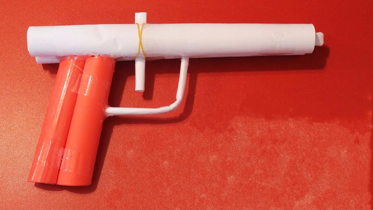 一把能发射橡皮筋子弹的纸手枪!突突突