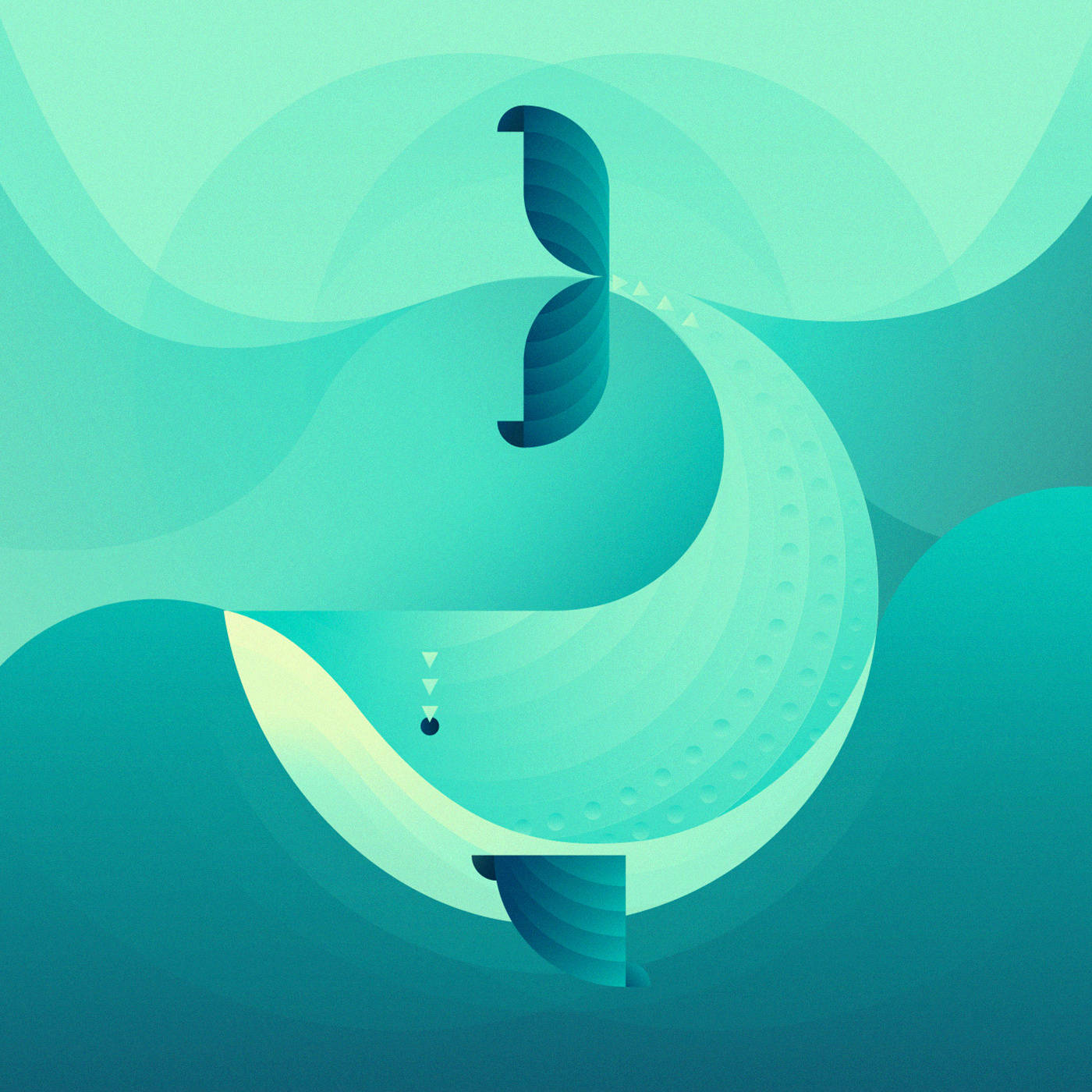 渐变色几何色块动物插画设计 :ilaria marrano