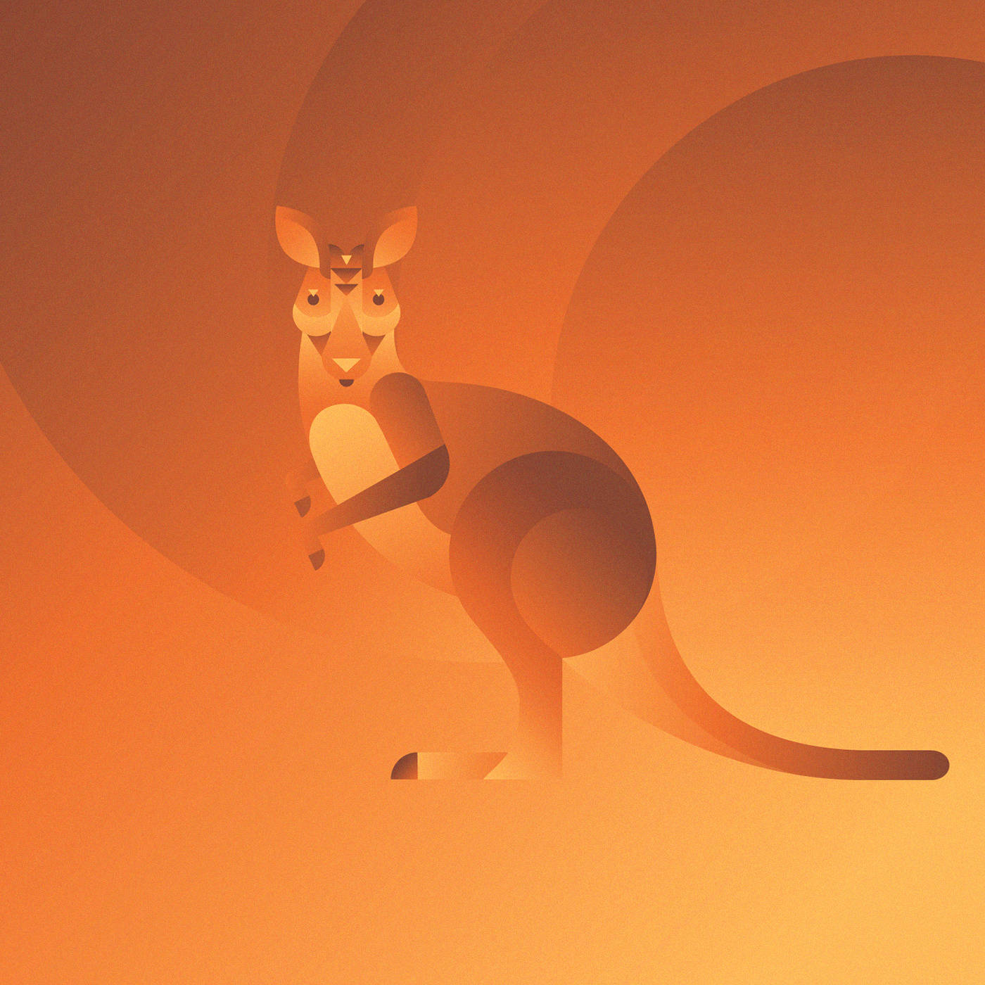 渐变色几何色块动物插画设计ilariamarrano