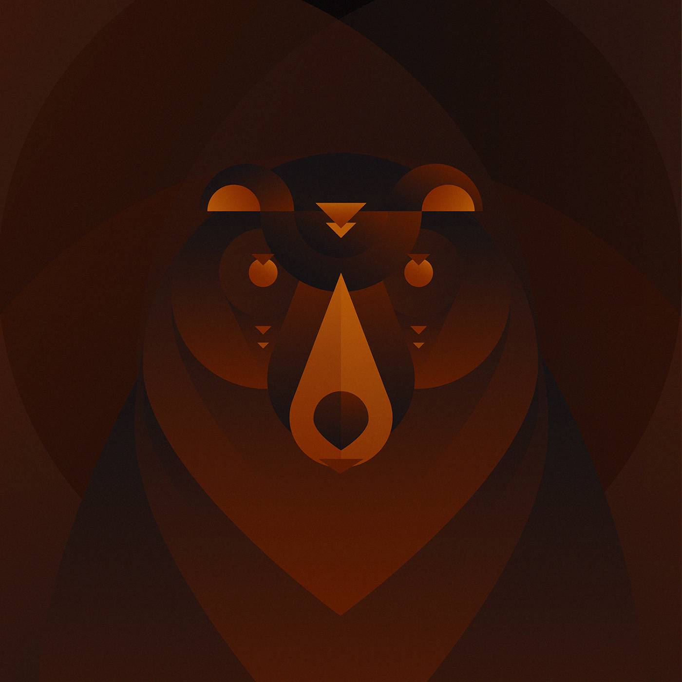 渐变色几何色块动物插画设计ilariamarrano