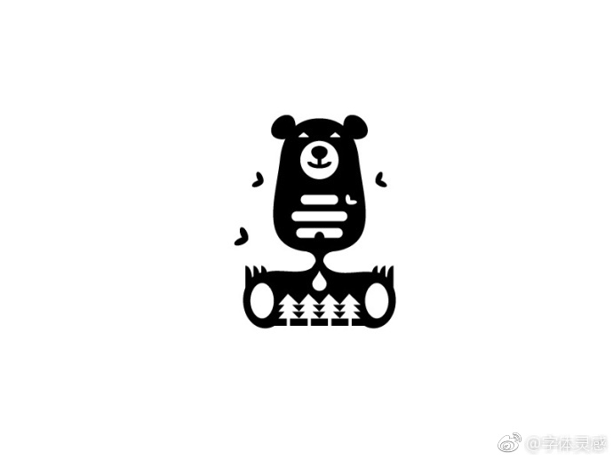 黑白动物logo设计