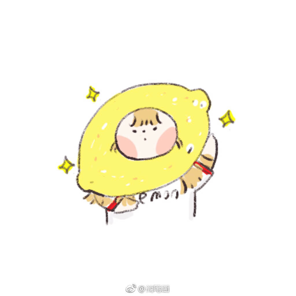 可爱的简笔画水果女孩,感受到了夏天的气息～(投稿: )