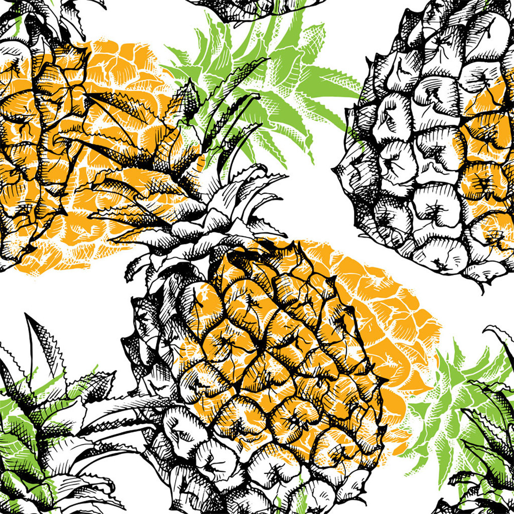 菠萝季创意插画