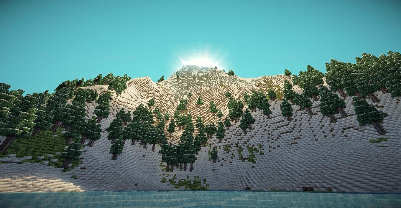 我的世界风景欣赏 冰川中的小雪人