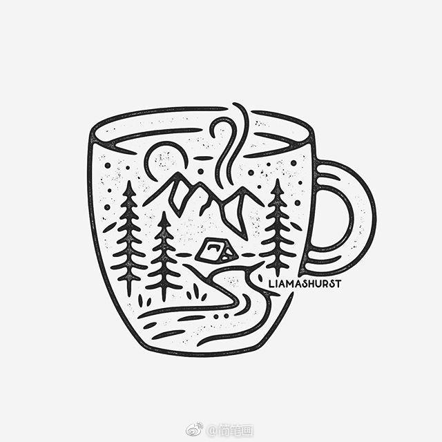 黑白风景小插画(by:liamshurst)