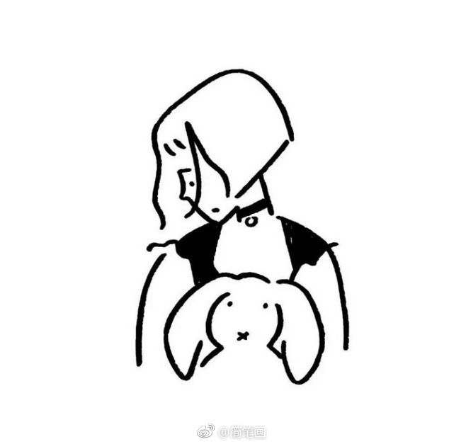 一组简笔画女生头像这个风格好酷