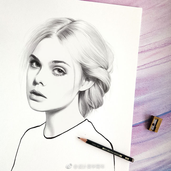 细致漂亮的女性铅笔人物画evgeni koroliov