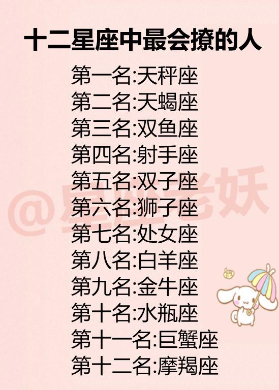 十二星座最爱玩的星座排行,天秤座天生会撩人,你呢
