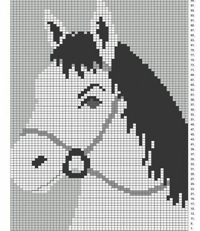 织小朋友毛衣图案之小马图案编织小马毛衣宝宝喜欢穿哦