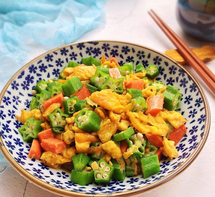 秋葵炒蛋,简单美味营养丰富的鸡蛋菜谱
