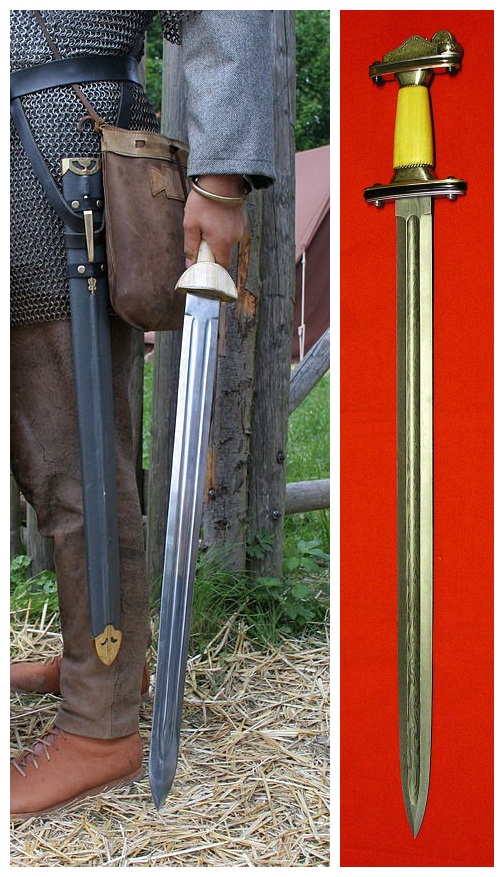 古罗马骑兵剑,长0.75~1米,公元一世纪开始出现