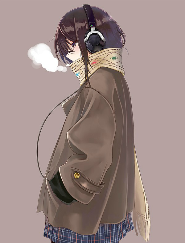 动漫图片,带耳麦的小姐姐